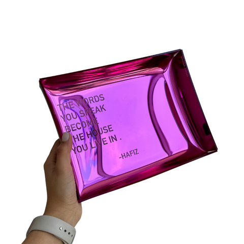 Charola espejo bugambilia