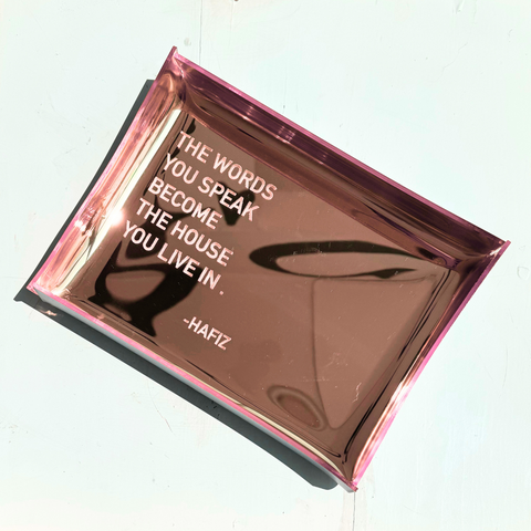 Charola espejo rose gold