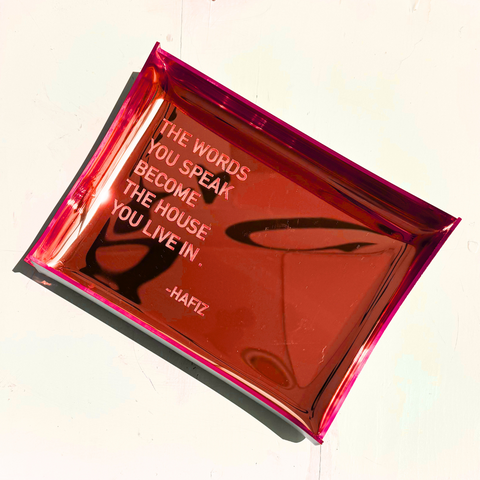 Charola espejo carmín