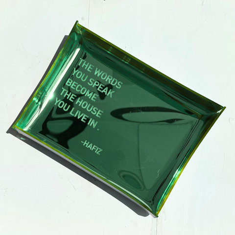 Charola espejo verde