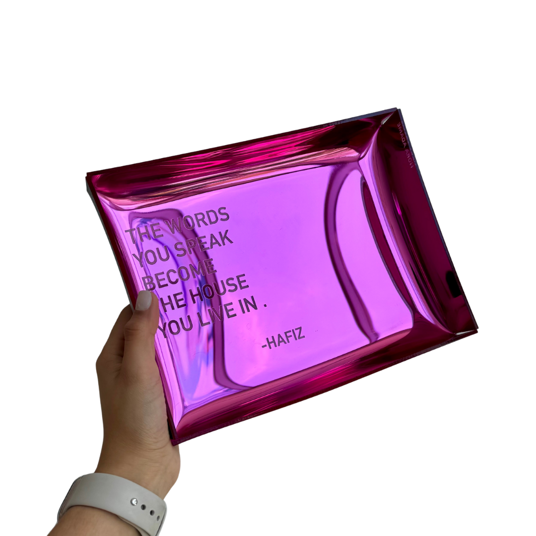 Charola espejo bugambilia