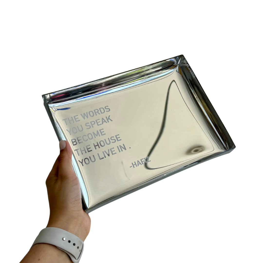 Charola espejo plata