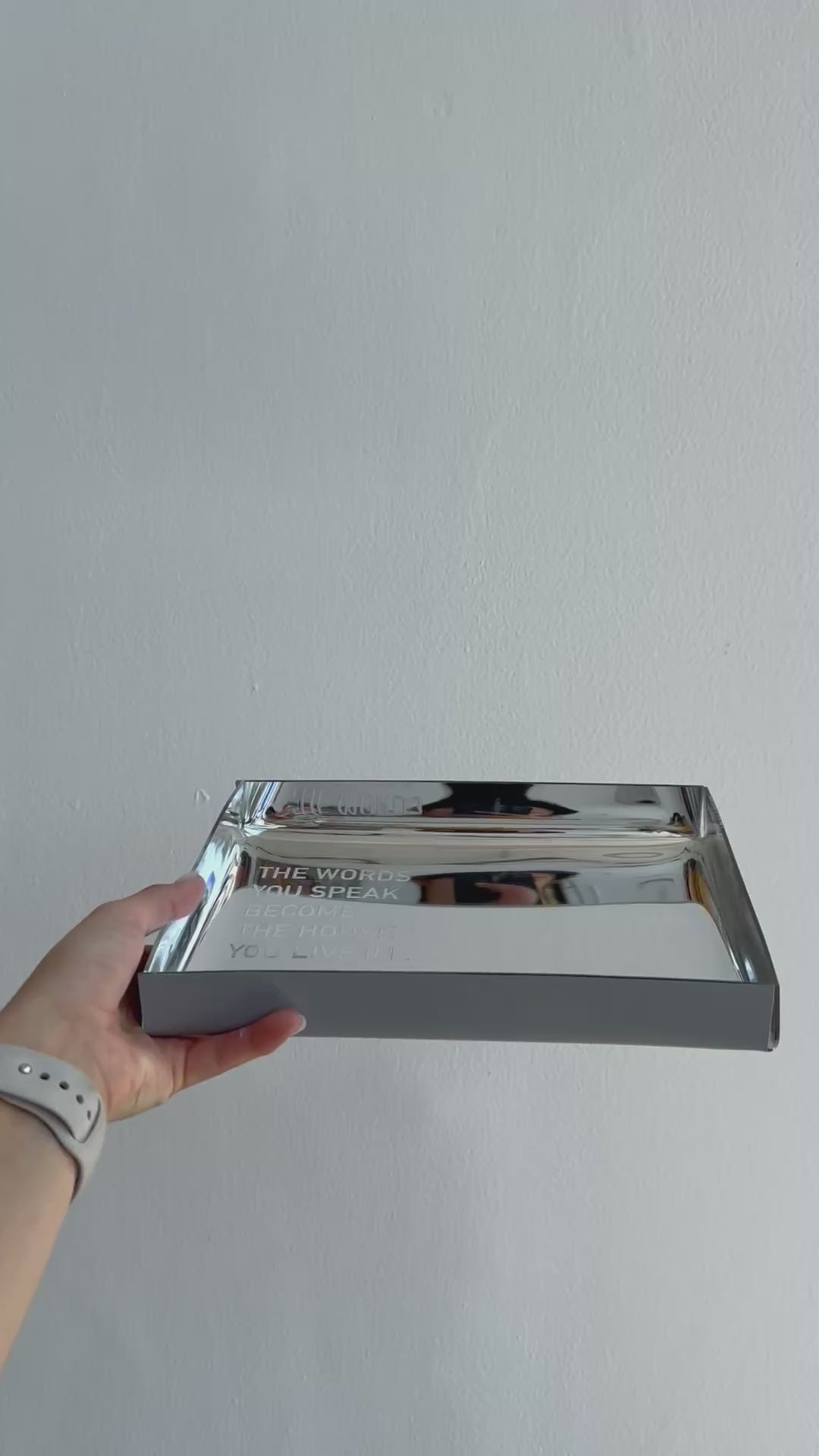 Charola espejo plata