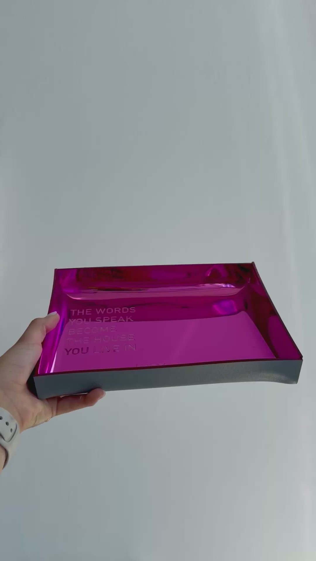 Charola espejo bugambilia