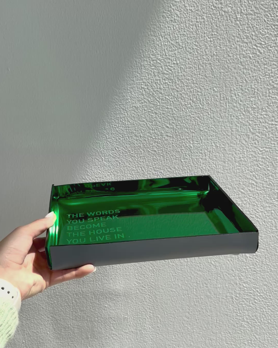 Charola espejo verde